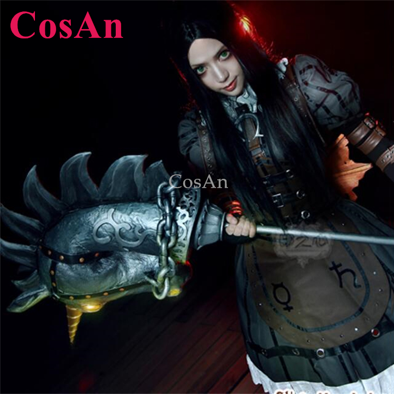 Party Games Steam - CosAn ゲームアリス: マッドネスリターンズアリスリデルコスプレ衣装スイートラブリースチームドレスハロウィンパーティーロールプレイ服新しい