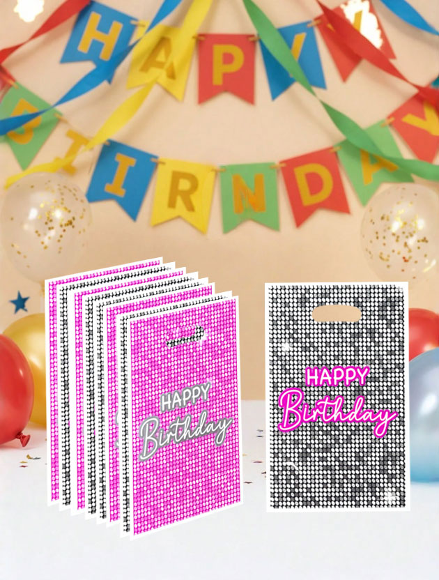Party Games Gender Reveal - 20個/40個入りパーティーギフトバッグ、グリッタースパンコールスタイル、ハッピーバースデーレター、誕生日やホリデーイベント、イベントやパーティー用品、小さなパーティーギフトバッグのギフト包装に最適。 小さなギフト包装袋、返礼品用バッグ、誕生日、祝日、ゲーム、パーティー、お祝い、その他の機会に適したギフトバッグ。