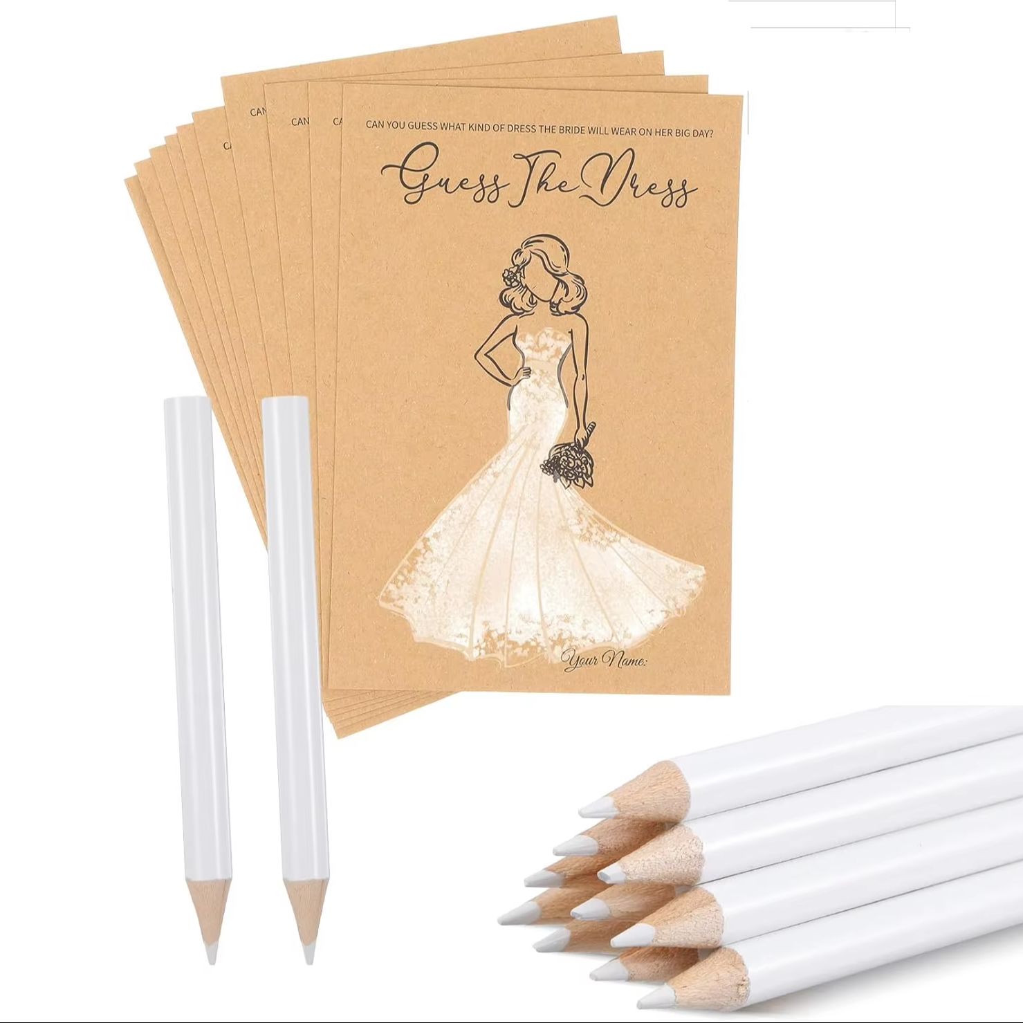 Party Games Bridal Shower - 10セット ブライダルシャワーゲームキット ウェディングシャワーゲームカード 水溶性鉛筆 クリエイティブパーティー用品 結婚式の装飾用