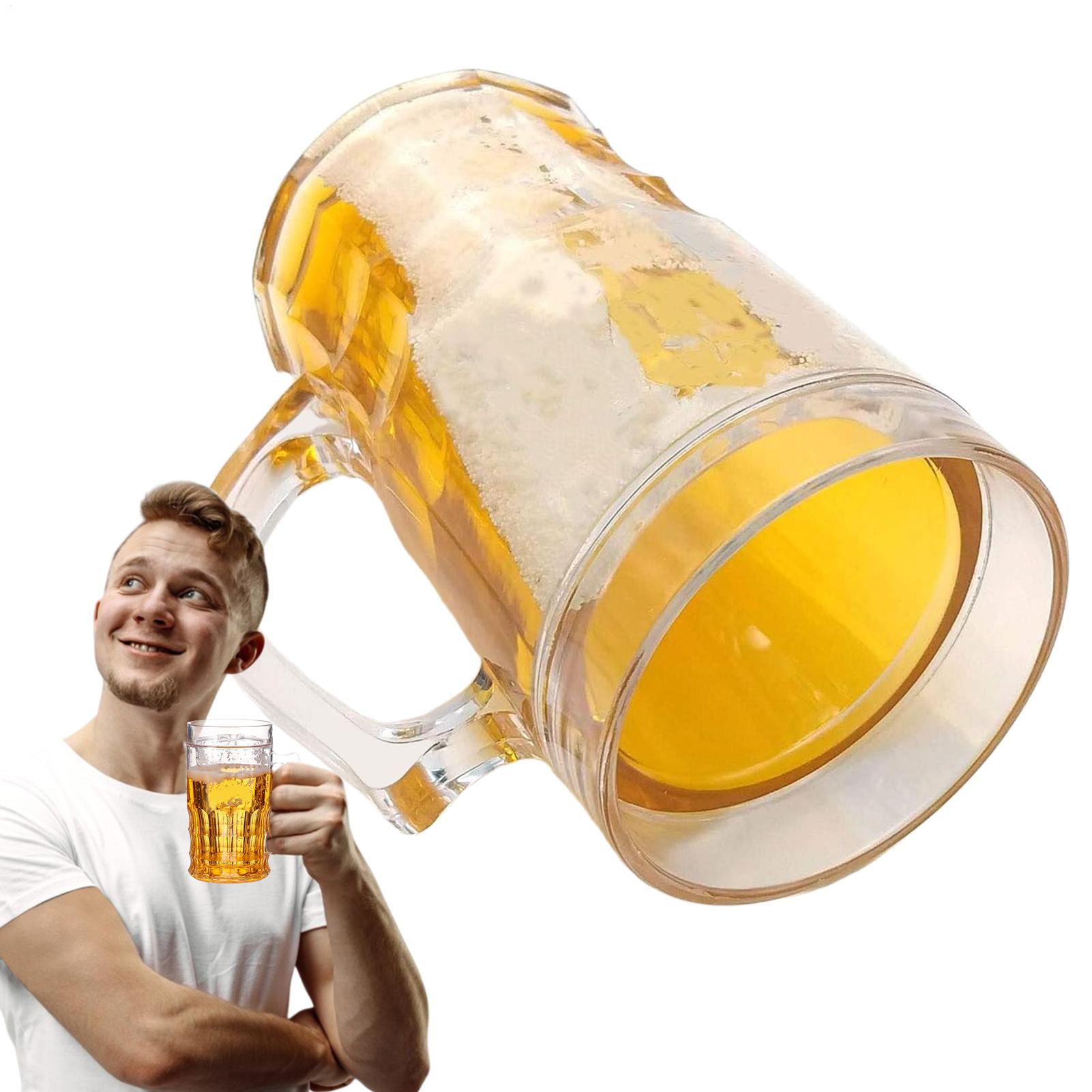 Party Games Adults Funny - 偽のビールジョッキ 面白い水カップ、ノベルティいたずらおもちゃ＆大人の同僚へのギャグギフト、オフィスや家の装飾のためのクリエイティブなデスクオーナメント