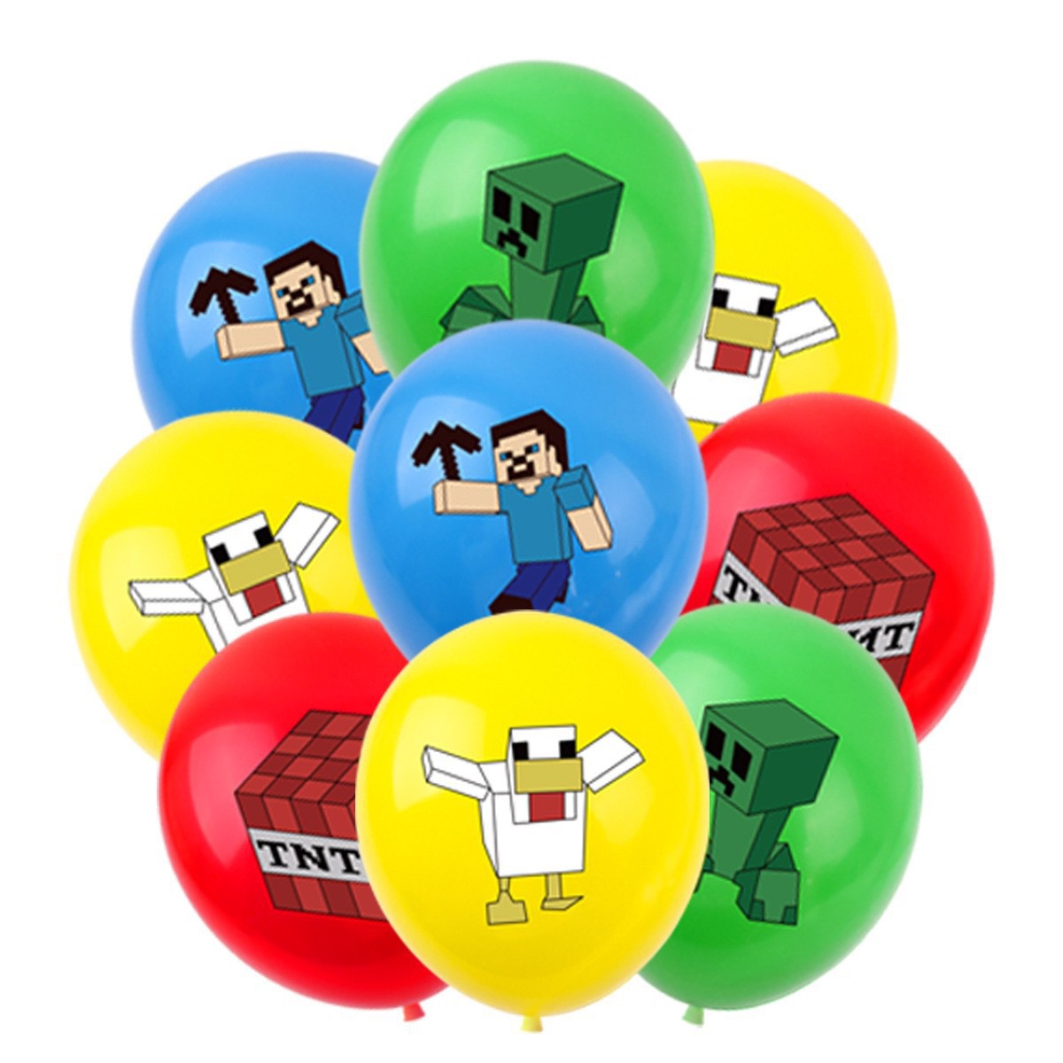 Party Games No Props - 50/100個入り マインクラフト ピクセルバルーン アニメゲームテーマ 誕生日パーティー用 マルチバルーン