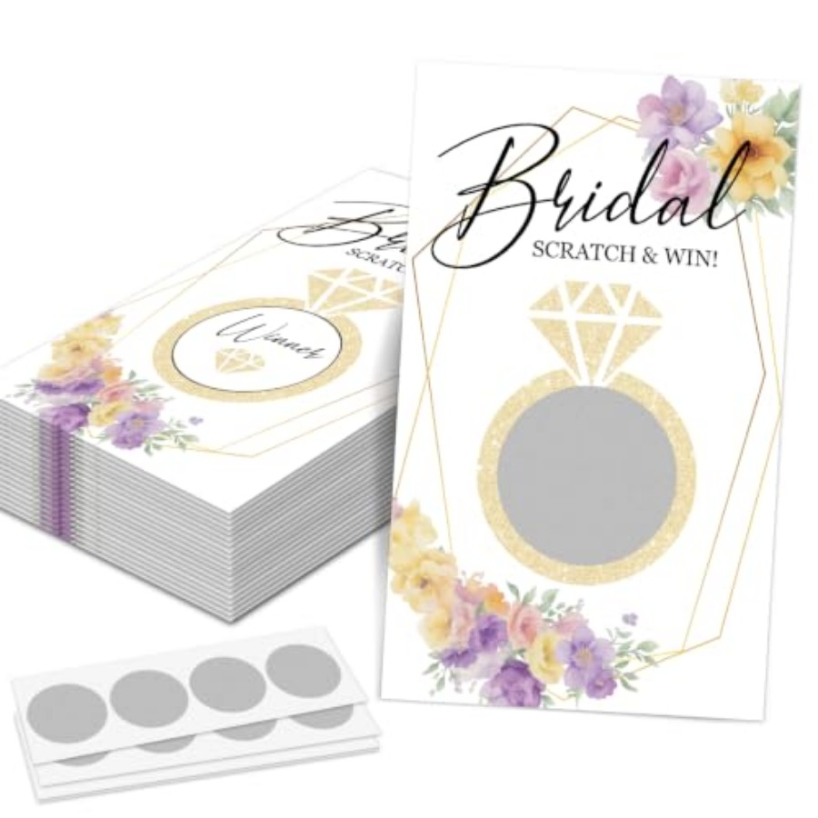 ゴールデンリングブライダルシャワースクラッチオフゲーム、婚約 - Party Games Bridal Shower のレビューと価格