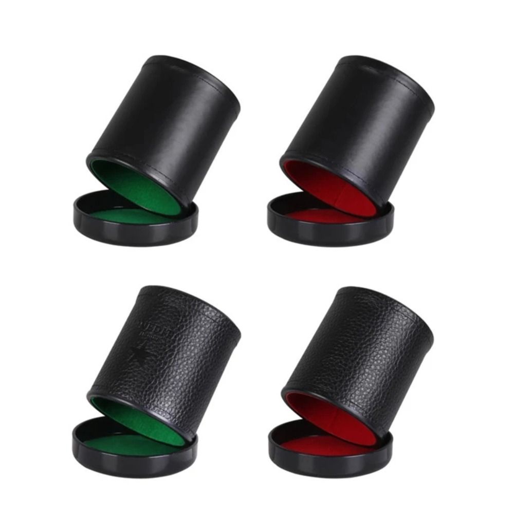 高品質で快適な蓋付きダイスカップ、緑と赤の革張り、便利なボー - Party Games Using Cups のレビューと価格