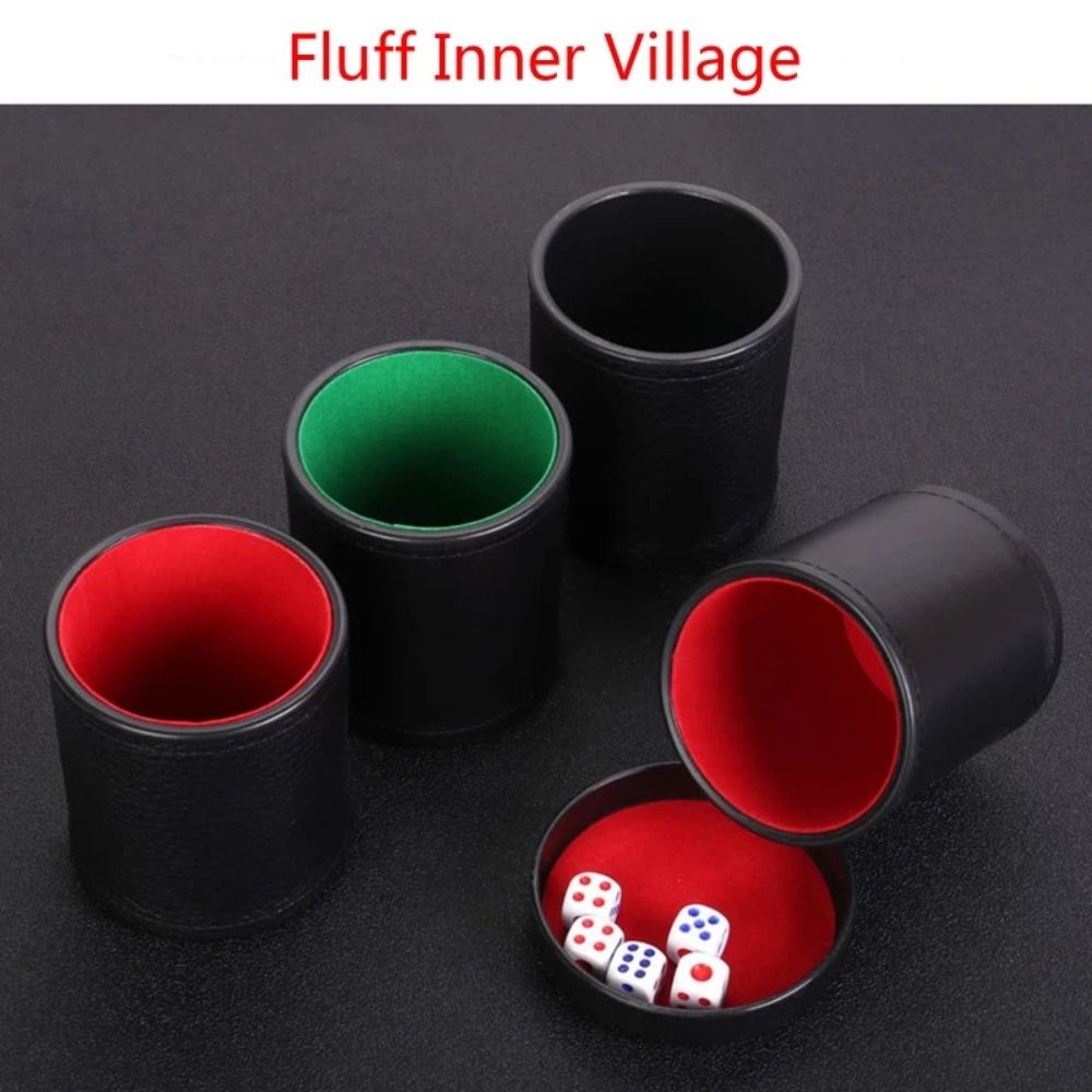 高品質で快適な蓋付きダイスカップ、緑と赤の革張り、便利なボー - Party Games Using Cups のレビューと価格