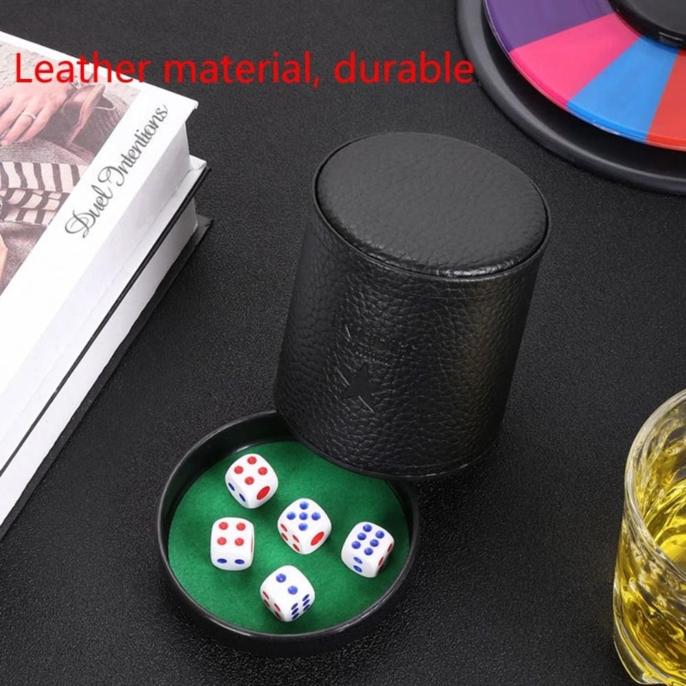 高品質で快適な蓋付きダイスカップ、緑と赤の革張り、便利なボー - Party Games Using Cups のレビューと価格