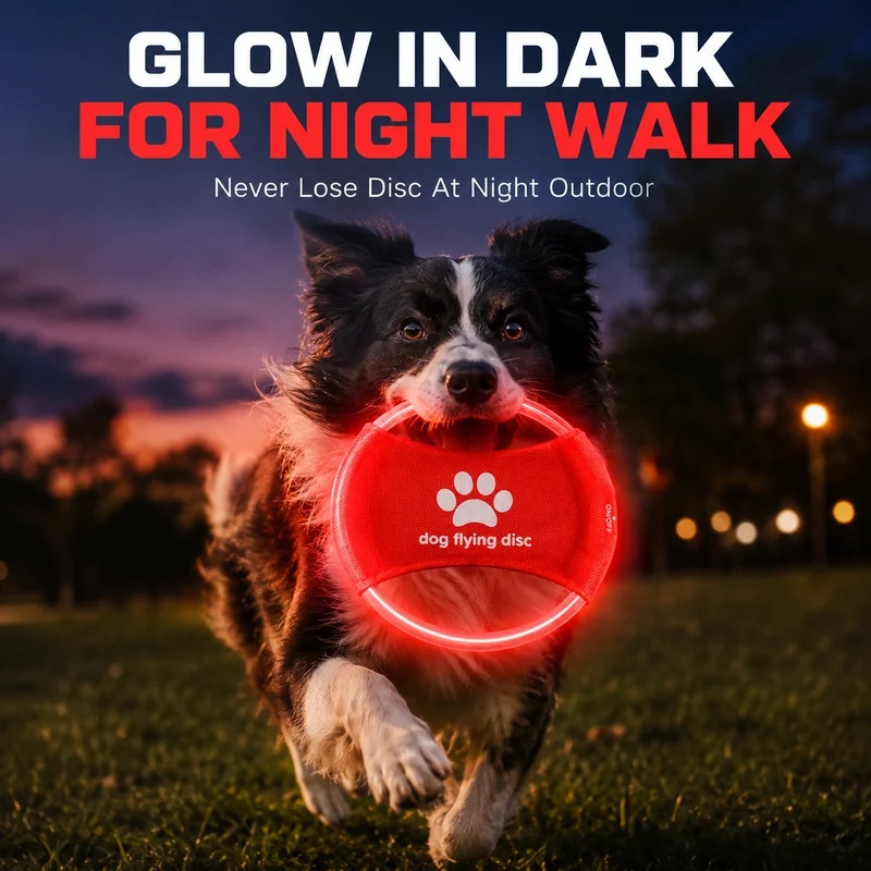 LED光る犬用フライングディスク USB充電式 防水 ソフト - Frisbee Freestyle Disc のレビューと価格