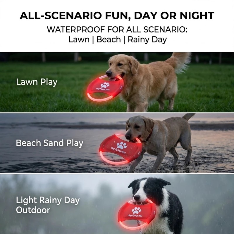 LED光る犬用フライングディスク USB充電式 防水 ソフト - Frisbee Freestyle Disc のレビューと価格
