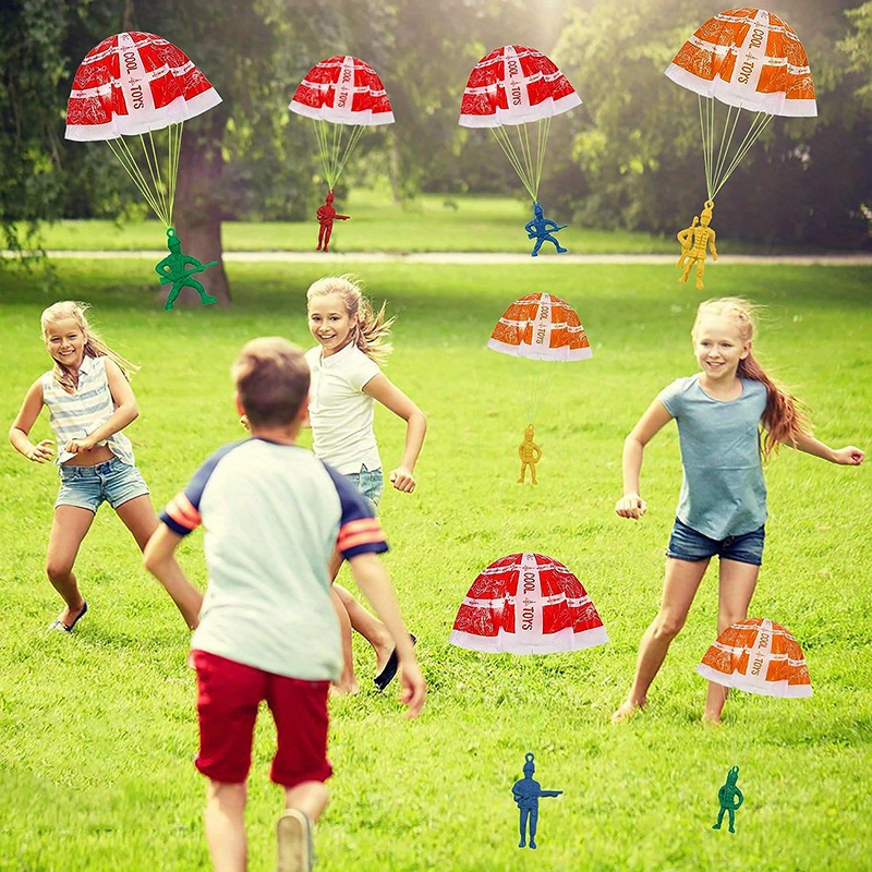 10/100 個のパラシュートおもちゃ子供用、アーミーメンズ - Party Games Kids Ideas のレビューと価格