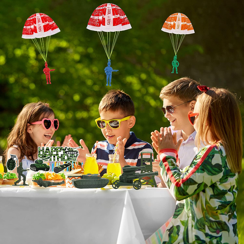 10/100 個のパラシュートおもちゃ子供用、アーミーメンズ - Party Games Kids Ideas のレビューと価格